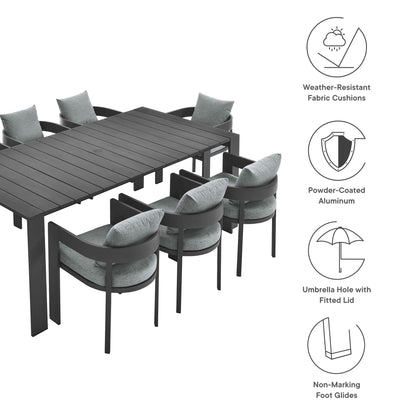 Tahoe 9-Piece Outdoor Patio Aluminum Dining Set by Furniture For America