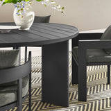Aspen 5-Piece Outdoor Patio Aluminum Dining Set in Gray Charcoal