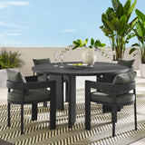 Aspen 5-Piece Outdoor Patio Aluminum Dining Set in Gray Charcoal