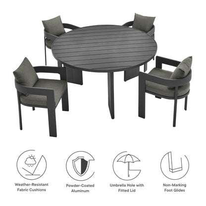 Tahoe 5-Piece Outdoor Patio Aluminum Dining Set by Furniture For America