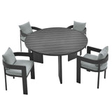 Aspen 5-Piece Outdoor Patio Aluminum Dining Set in Gray Gray
