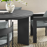 Aspen 5-Piece Outdoor Patio Aluminum Dining Set in Gray Gray