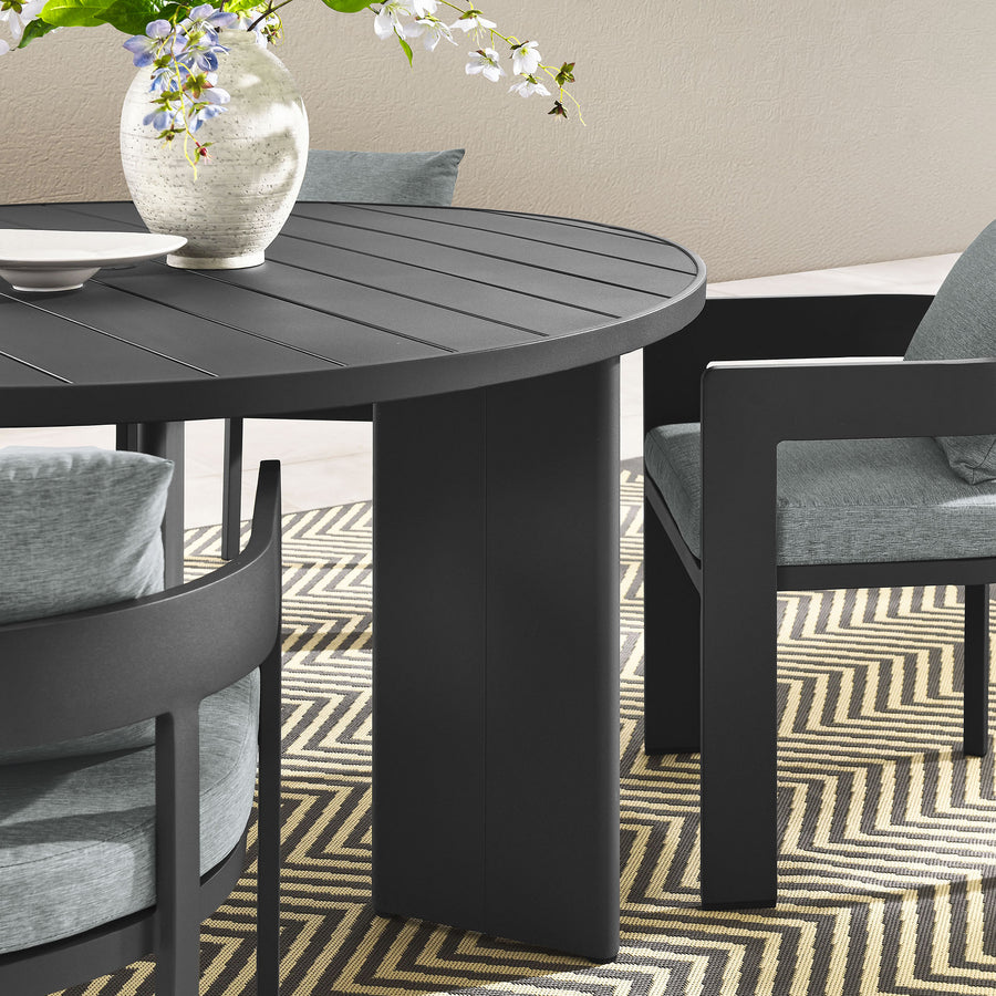 Aspen 5-Piece Outdoor Patio Aluminum Dining Set in Gray Gray