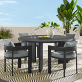 Aspen 5-Piece Outdoor Patio Aluminum Dining Set in Gray Gray