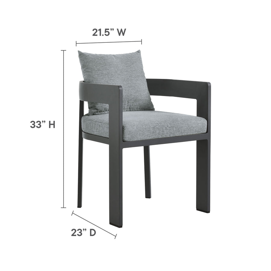 Aspen 5-Piece Outdoor Patio Aluminum Dining Set in Gray Gray