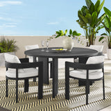 Aspen 5-Piece Outdoor Patio Aluminum Dining Set in Gray White