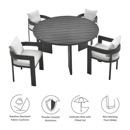 Tahoe 5-Piece Outdoor Patio Aluminum Dining Set by Furniture For America