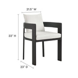 Aspen 5-Piece Outdoor Patio Aluminum Dining Set in Gray White