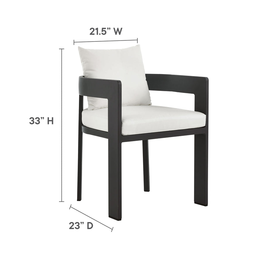 Aspen 5-Piece Outdoor Patio Aluminum Dining Set in Gray White