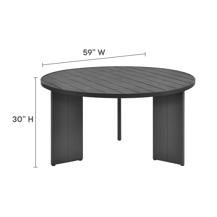 Aspen 5-Piece Outdoor Patio Aluminum Dining Set in Gray White