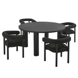 Atelier 5-Piece Round Outdoor Patio Aluminum Dining Table and Chairs Set in Charcoal Graphite
