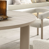 Atelier 5-Piece Round Outdoor Patio Aluminum Dining Table and Chairs Set in Ivory Taupe