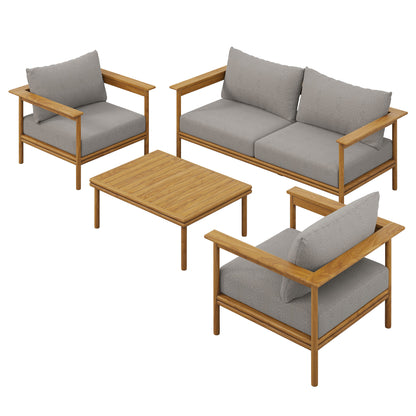 Wren 4-Piece Outdoor Patio Teak Wood Furniture Set by Furniture For America