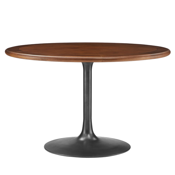 Lippa 48" Round Pedestal Solid Wood Dining Table by Furniture For America