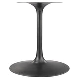 Lumen 48" Round Pedestal Solid Wood Dining Table in Black Walnut