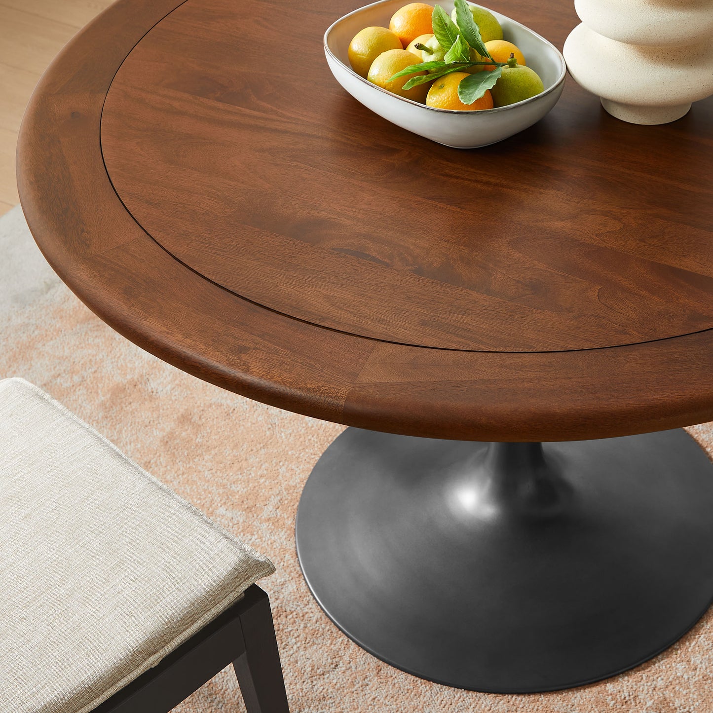 Lippa 48" Round Pedestal Solid Wood Dining Table by Furniture For America