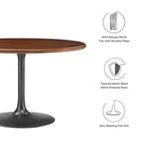 Lumen 48" Round Pedestal Solid Wood Dining Table in Black Walnut