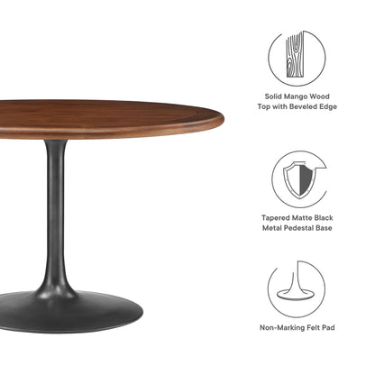 Lippa 48" Round Pedestal Solid Wood Dining Table by Furniture For America