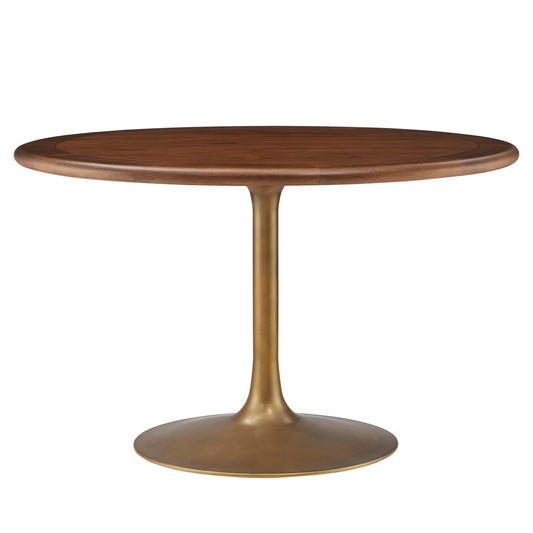 Lippa 48" Round Pedestal Solid Wood Dining Table by Furniture For America
