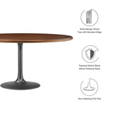 Lumen 60" Round Pedestal Solid Wood Dining Table in Black Walnut