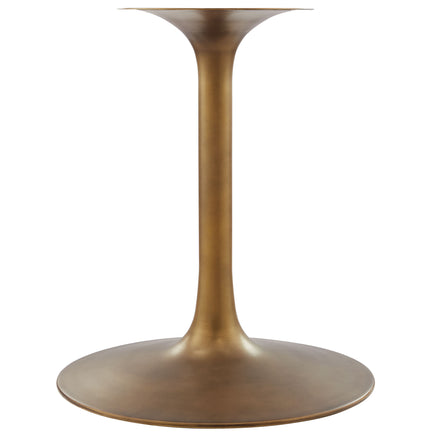 Lippa 60" Round Pedestal Solid Wood Dining Table in Brass Walnut