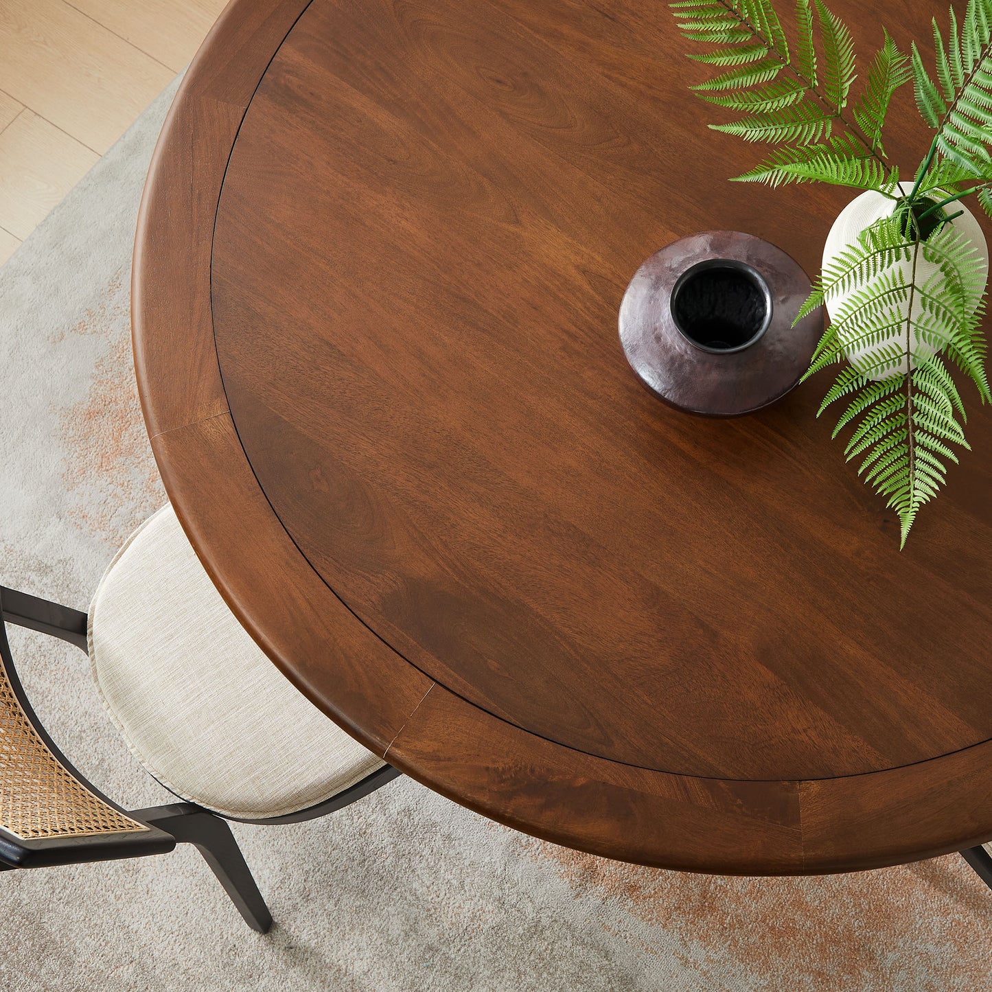 Lippa 60" Round Pedestal Solid Wood Dining Table by Furniture For America