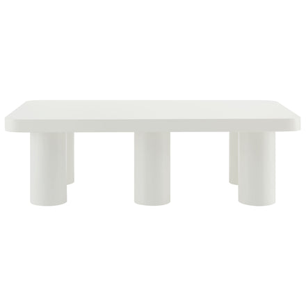 Cleo 54" Rectangular Coffee Table in White