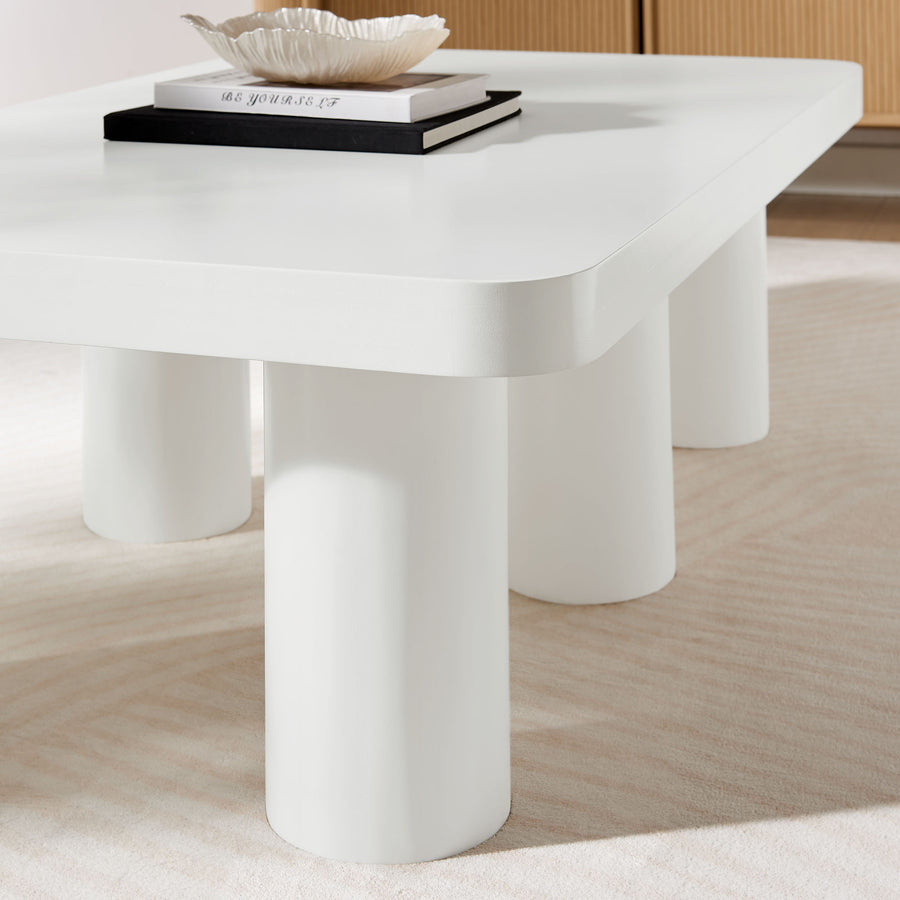 Coralie 54" Rectangular Coffee Table in White