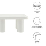 Coralie 54" Rectangular Coffee Table in White