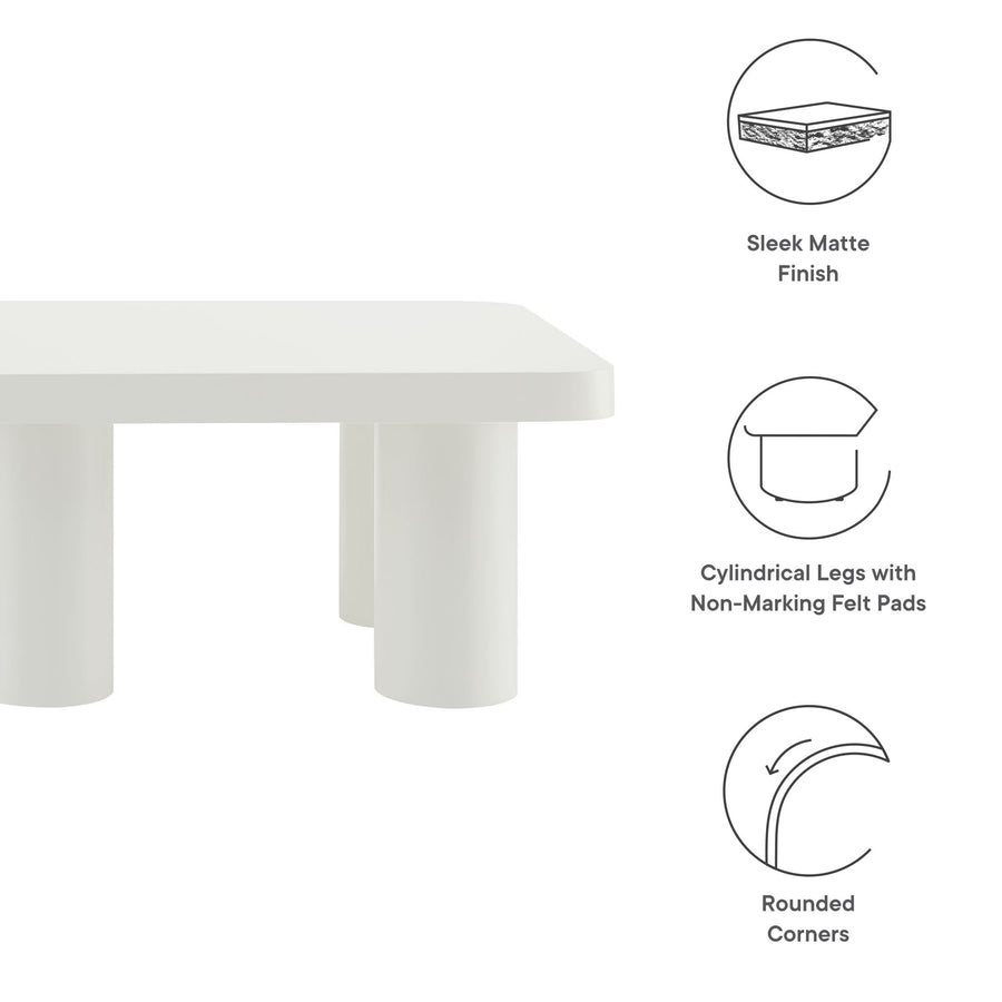 Coralie 54" Rectangular Coffee Table in White