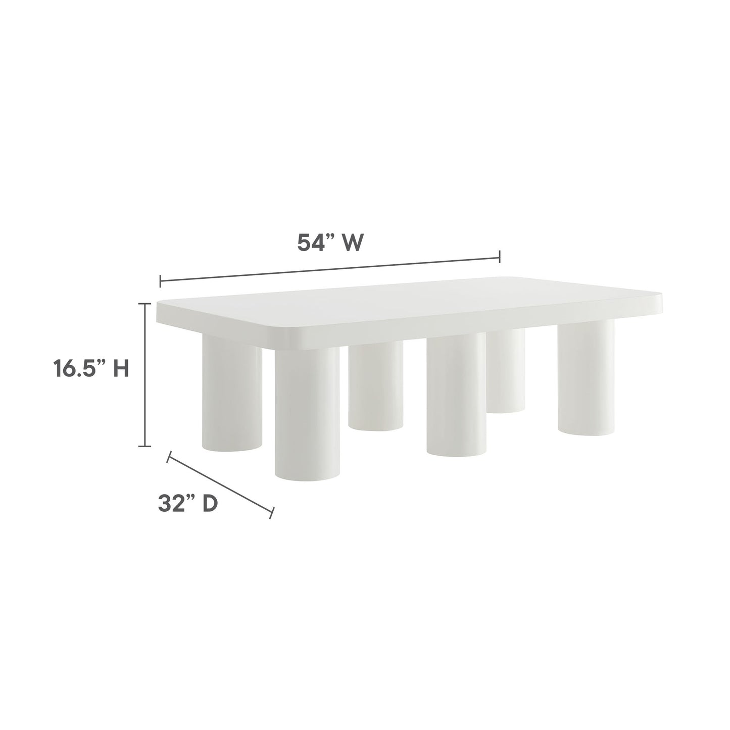 Cleo 54" Rectangular Coffee Table by Furniture For America