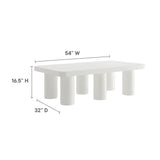 Coralie 54" Rectangular Coffee Table in White