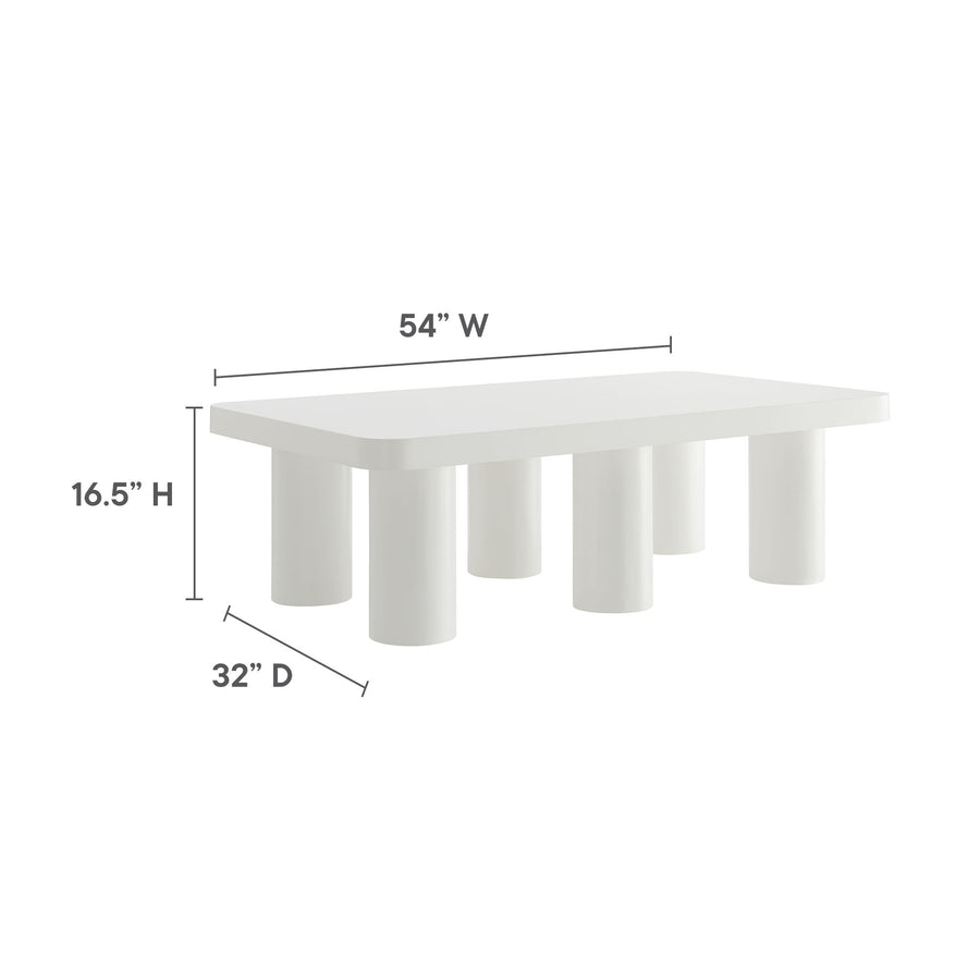 Coralie 54" Rectangular Coffee Table in White