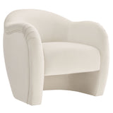 Linus Performance Velvet Accent Chair in Alabaster