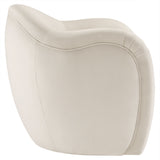 Linus Performance Velvet Accent Chair in Alabaster
