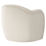 Linus Performance Velvet Accent Chair in Alabaster