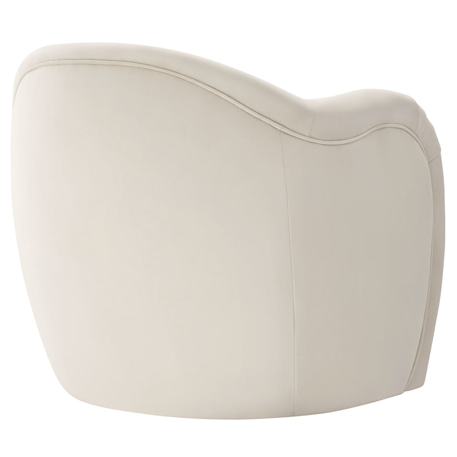 Linus Performance Velvet Accent Chair in Alabaster