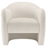 Linus Performance Velvet Accent Chair in Alabaster