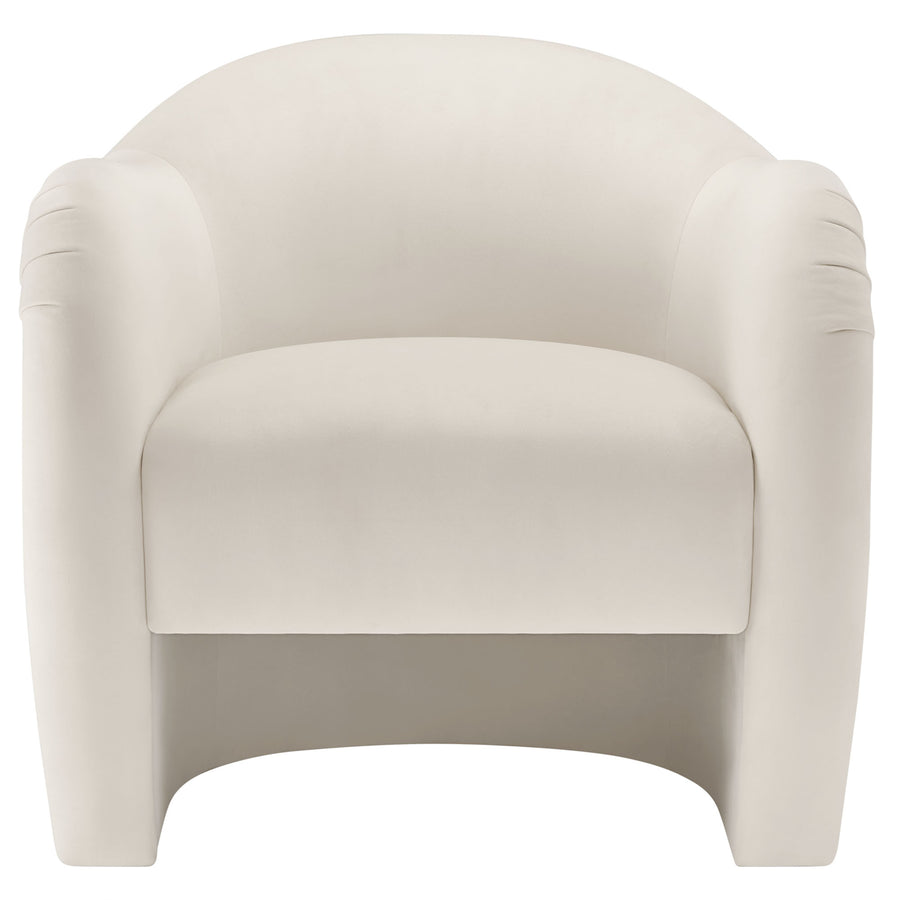 Linus Performance Velvet Accent Chair in Alabaster