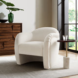Linus Performance Velvet Accent Chair in Alabaster