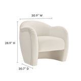 Linus Performance Velvet Accent Chair in Alabaster