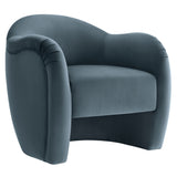 Linus Performance Velvet Accent Chair in Cadet Blue