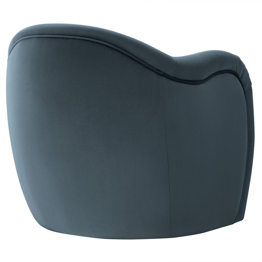 Linus Performance Velvet Accent Chair in Cadet Blue