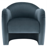 Linus Performance Velvet Accent Chair in Cadet Blue