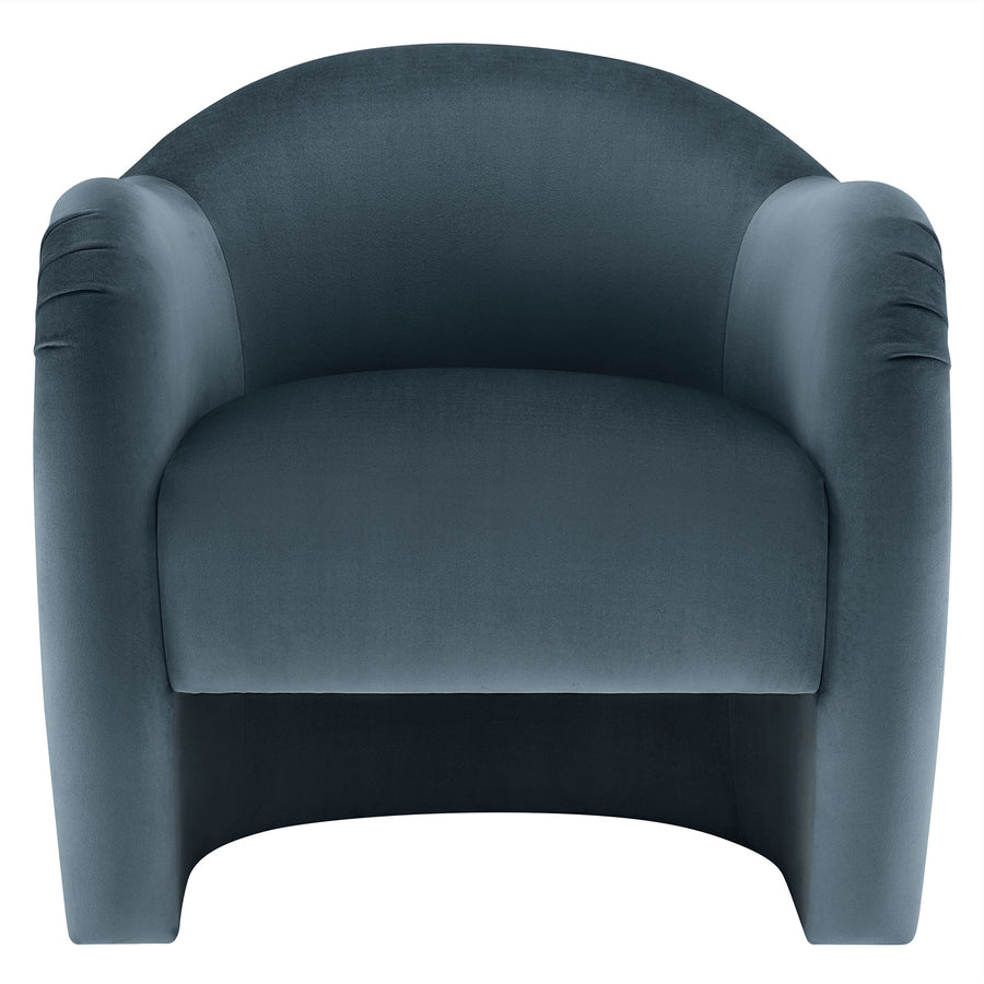 Linus Performance Velvet Accent Chair in Cadet Blue