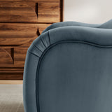 Linus Performance Velvet Accent Chair in Cadet Blue
