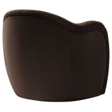 Linus Performance Velvet Accent Chair in Chocolate Brown