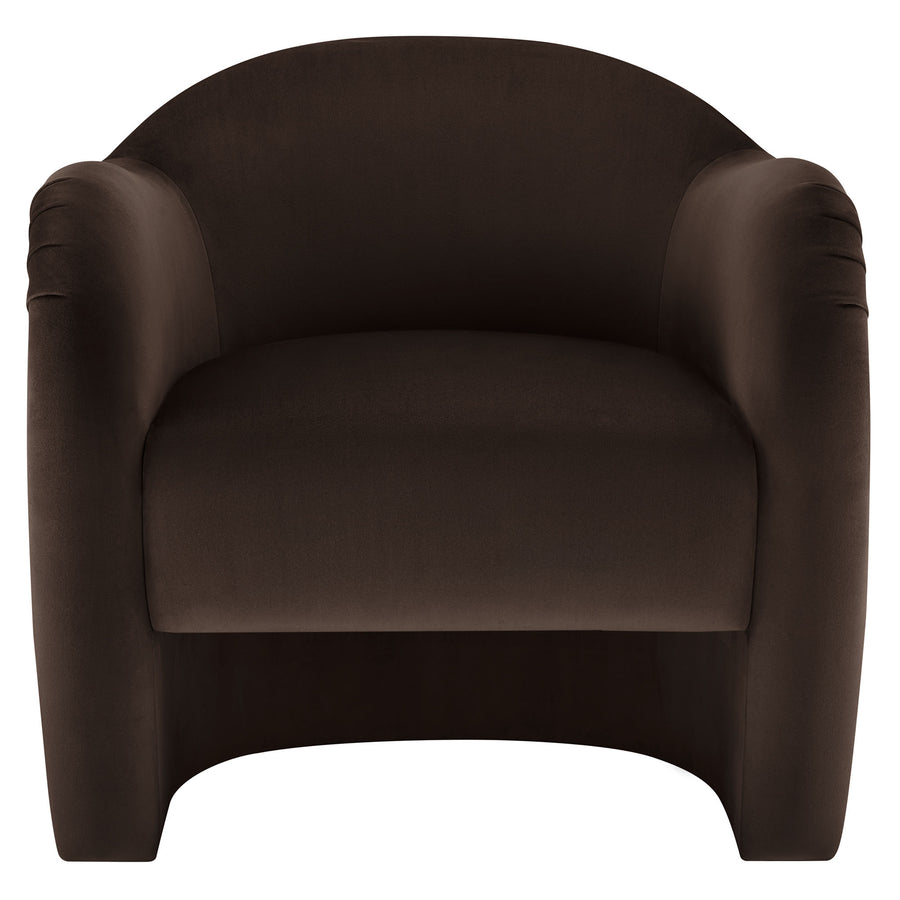 Linus Performance Velvet Accent Chair in Chocolate Brown