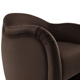 Linus Performance Velvet Accent Chair in Chocolate Brown