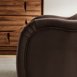 Linus Performance Velvet Accent Chair in Chocolate Brown